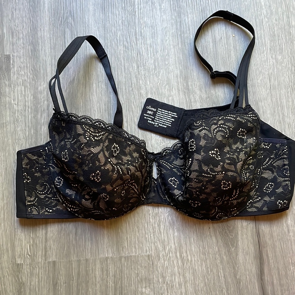 Soma Enticing Lift Balconet Bra black no padding